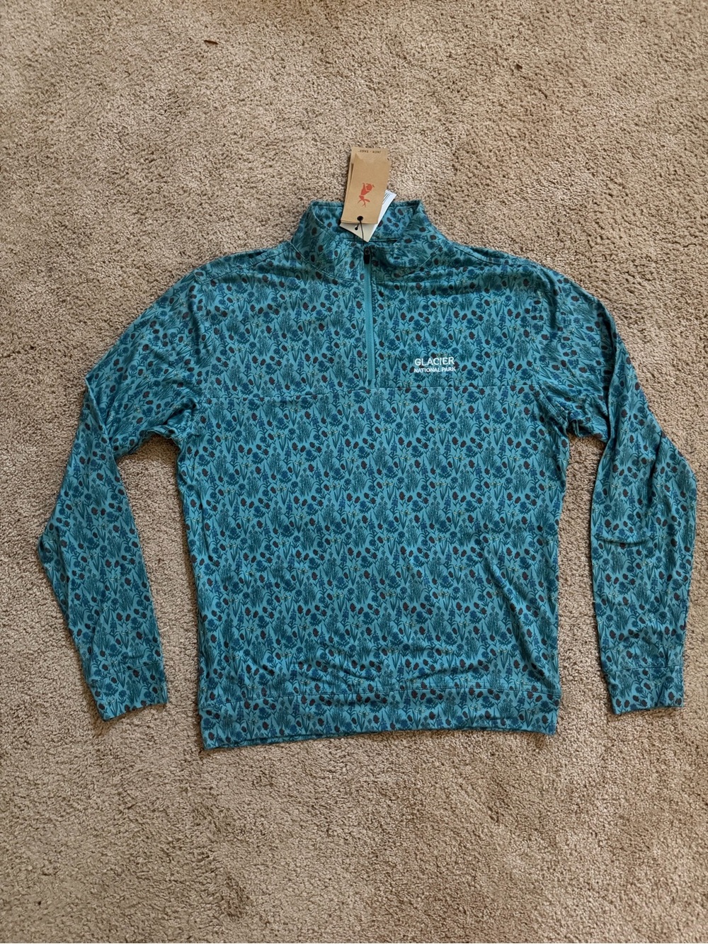 Jack and Sage Womens Small Terra Tek Quarter 1/4 Zip NWT Wildflower Blue/Green